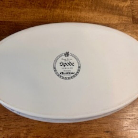Spode Quasar Oval Casserole Dish Blue White Vintage Fine Oven China England Bake - Picture 5 of 5